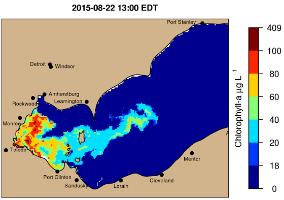 Chlorophyll Map of Lake Erie